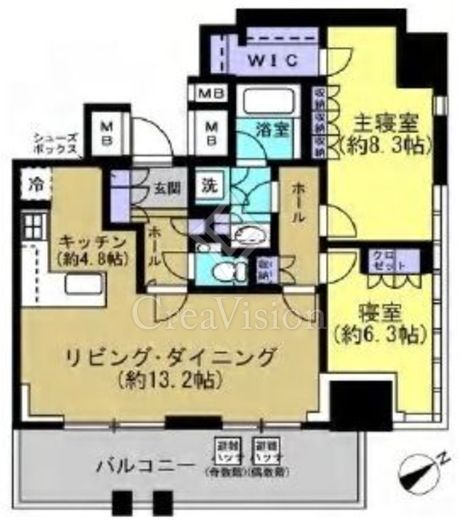 プラウドタワー渋谷　16F1号室　間取り