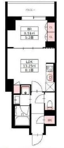 Nifit NIHONBASHI YOKOYAMACHO (ニフィット日本橋横山町)　802号室　間取り