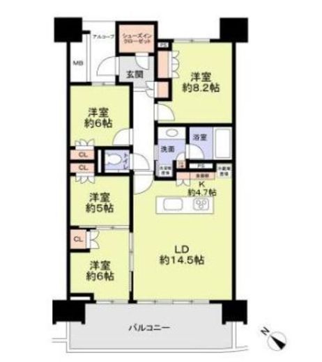 HARUMI FLAG SUN VILLAGE (晴海フラッグ サンヴィレッジ)　A902号室　間取り