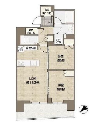 HARUMI FLAG SUN VILLAGE (晴海フラッグ サンヴィレッジ)　B1117号室　間取り