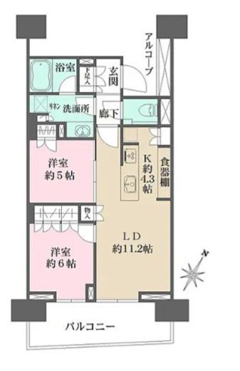 HARUMI FLAG SUN VILLAGE (晴海フラッグ サンヴィレッジ)　C1002号室　間取り
