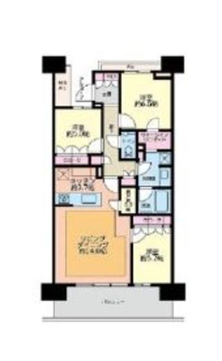 HARUMI FLAG SUN VILLAGE (晴海フラッグ サンヴィレッジ)　E505号室　間取り
