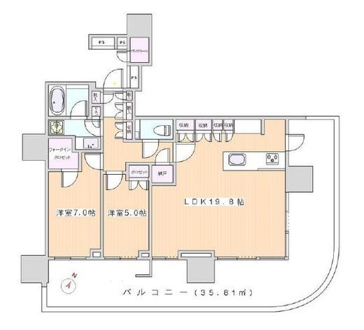 HARUMI FLAG SUN VILLAGE (晴海フラッグ サンヴィレッジ)　T2901号室　間取り