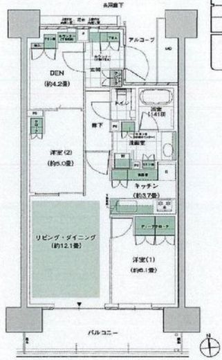HARUMI FLAG PARK VILLAGE (晴海フラッグ パークヴィレッジ)　C1806号室　間取り