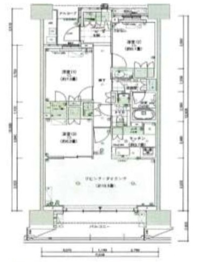 HARUMI FLAG PARK VILLAGE (晴海フラッグ パークヴィレッジ)　F402号室　間取り