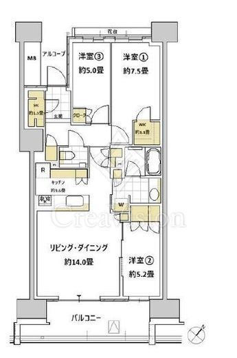 HARUMI FLAG PARK VILLAGE (晴海フラッグ パークヴィレッジ)　F407号室　間取り