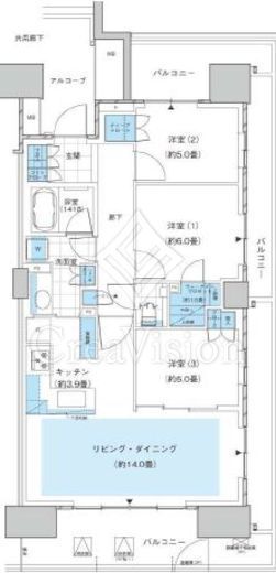 HARUMI FLAG PARK VILLAGE (晴海フラッグ パークヴィレッジ)　B18F8号室　間取り