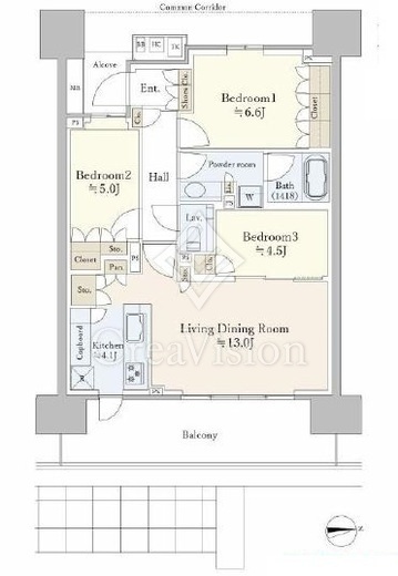 HARUMI FLAG PARK VILLAGE (晴海フラッグ パークヴィレッジ)　D207号室　間取り