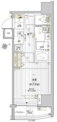 ヴァレッシア早稲田駅前シティ　503号室　間取り