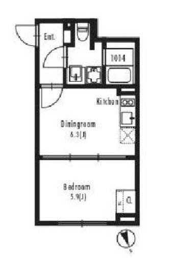 GRAN PASEO市谷仲之町 (グランパセオ市谷仲之町)　102号室　間取り
