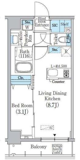 中井レジデンス　303号室　間取り