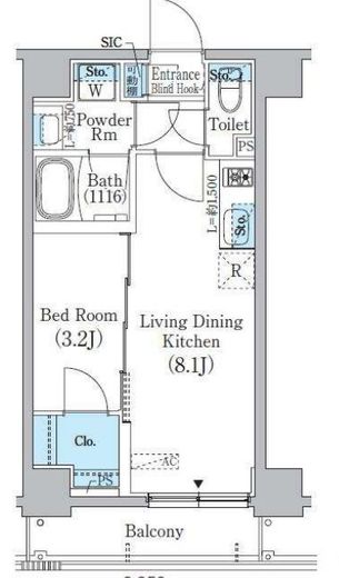 中井レジデンス　504号室　間取り