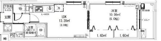 Leaf Village新宿若松 (リーフヴィレッジ新宿若松)　406号室　間取り