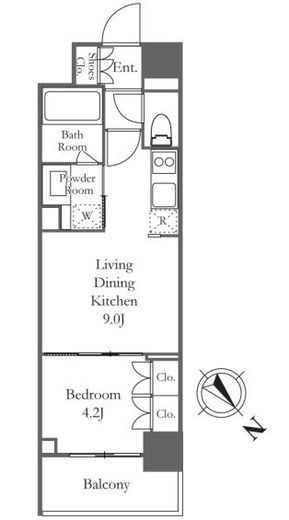 TS-COURT日本橋浜町　802号室　間取り
