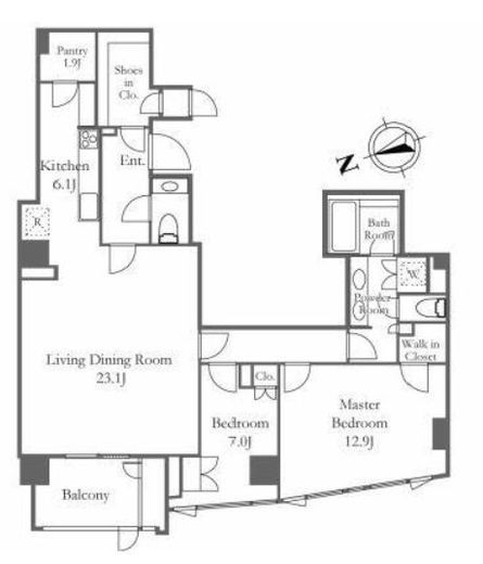 パークマンション鳥居坂　1F1号室　間取り