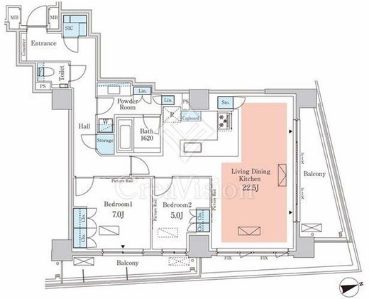 パークアクシス元麻布　106号室　間取り