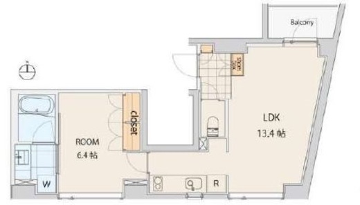エスセナーリオ目白　203号室　間取り