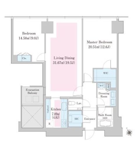 ラ・トゥール新宿ファースト　1905号室　間取り