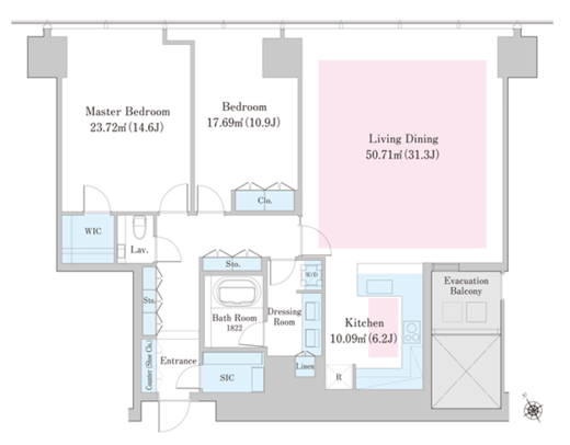 ラ・トゥール新宿ファースト　3106号室　間取り