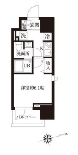 レジディア大森2　605号室　間取り
