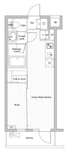四谷三丁目ステーションレジデンス　202号室　間取り