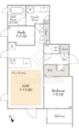 LUMIEC suite EBISU (ルミークスイート恵比寿)　301号室　間取り