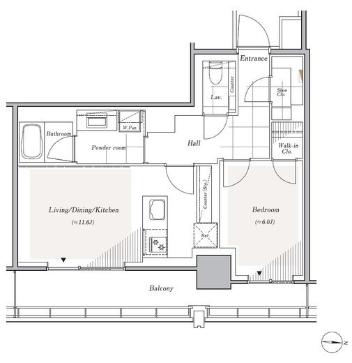 リビオレジデンス西麻布　1504号室　間取り
