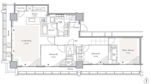 リビオレジデンス西麻布　1905号室　間取り