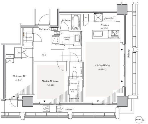 リビオレジデンス西麻布　2103号室　間取り