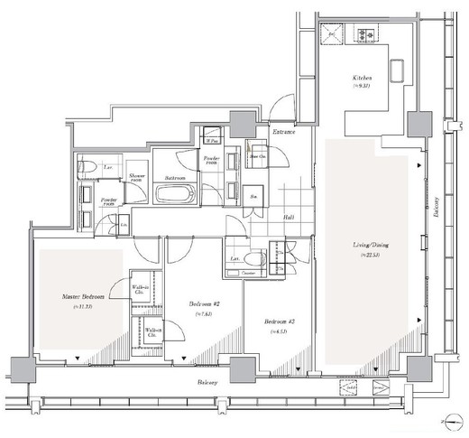リビオレジデンス西麻布　2404号室　間取り