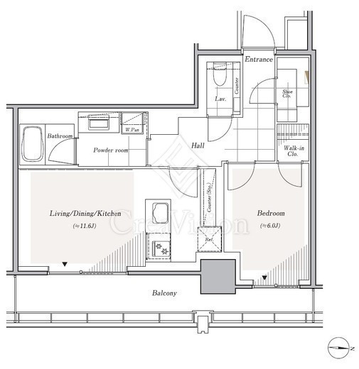 リビオレジデンス西麻布　1104号室　間取り