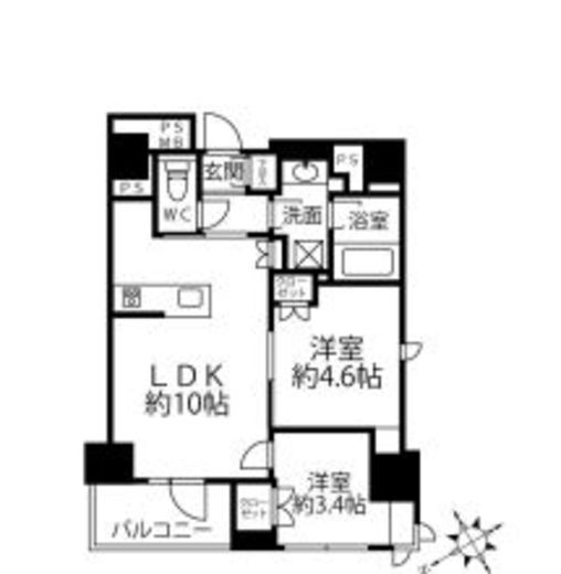 クリオラベルヴィ新富町　403号室　間取り