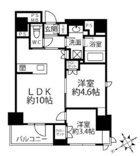 クリオラベルヴィ新富町　903号室　間取り