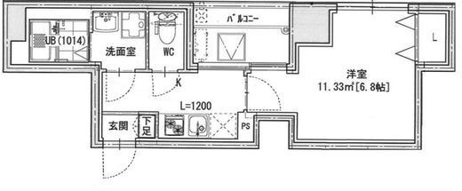 NS22 日本橋浜町　602号室　間取り
