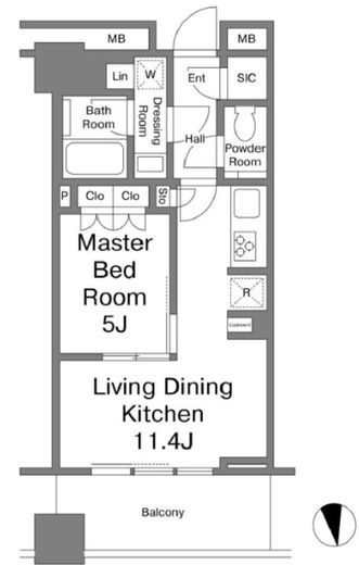 WORLD TOWER RESIDENCE　2405号室　間取り