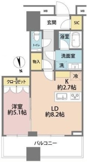 WORLD TOWER RESIDENCE　28F2号室　間取り