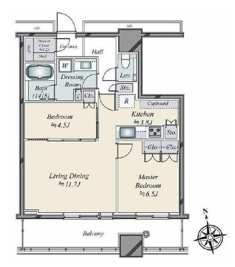 WORLD TOWER RESIDENCE　3510号室　間取り