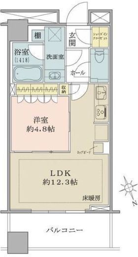 WORLD TOWER RESIDENCE　39F1号室　間取り