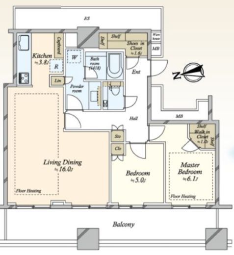 WORLD TOWER RESIDENCE　4406号室　間取り