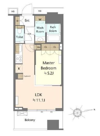 WORLD TOWER RESIDENCE　20F3号室　間取り