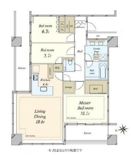 WORLD TOWER RESIDENCE　3005号室　間取り