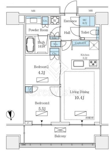 WORLD TOWER RESIDENCE　2904号室　間取り