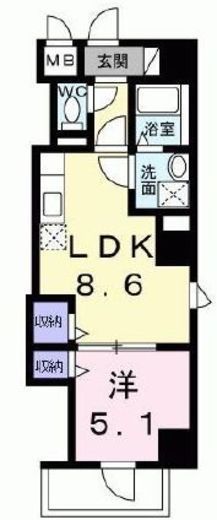 プラムツリー神楽坂　201号室　間取り