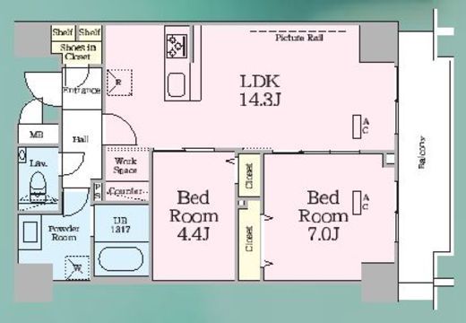 ゼンパレス日本橋　1007号室　間取り