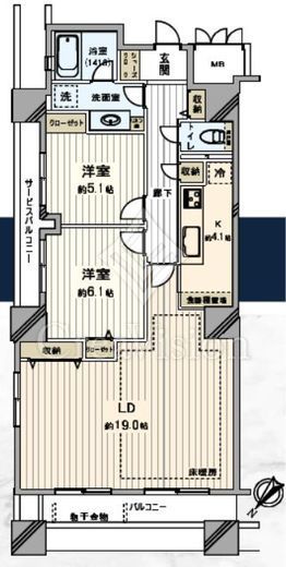 コスモ東京ベイタワー　1110号室　間取り