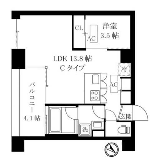 オレア日本橋浜町　403号室　間取り