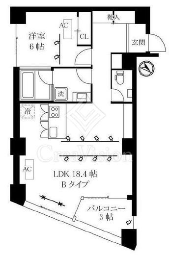 オレア日本橋浜町　702号室　間取り