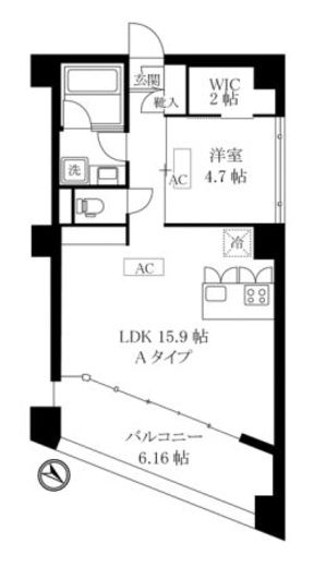 オレア日本橋浜町　901号室　間取り