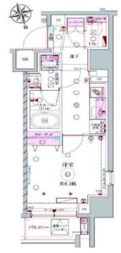 ラグディア北新宿　401号室　間取り