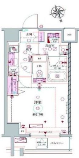 ラグディア北新宿　502号室　間取り
